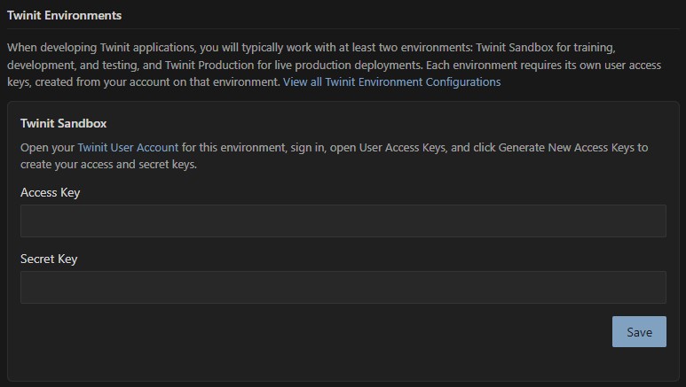 sandbox config